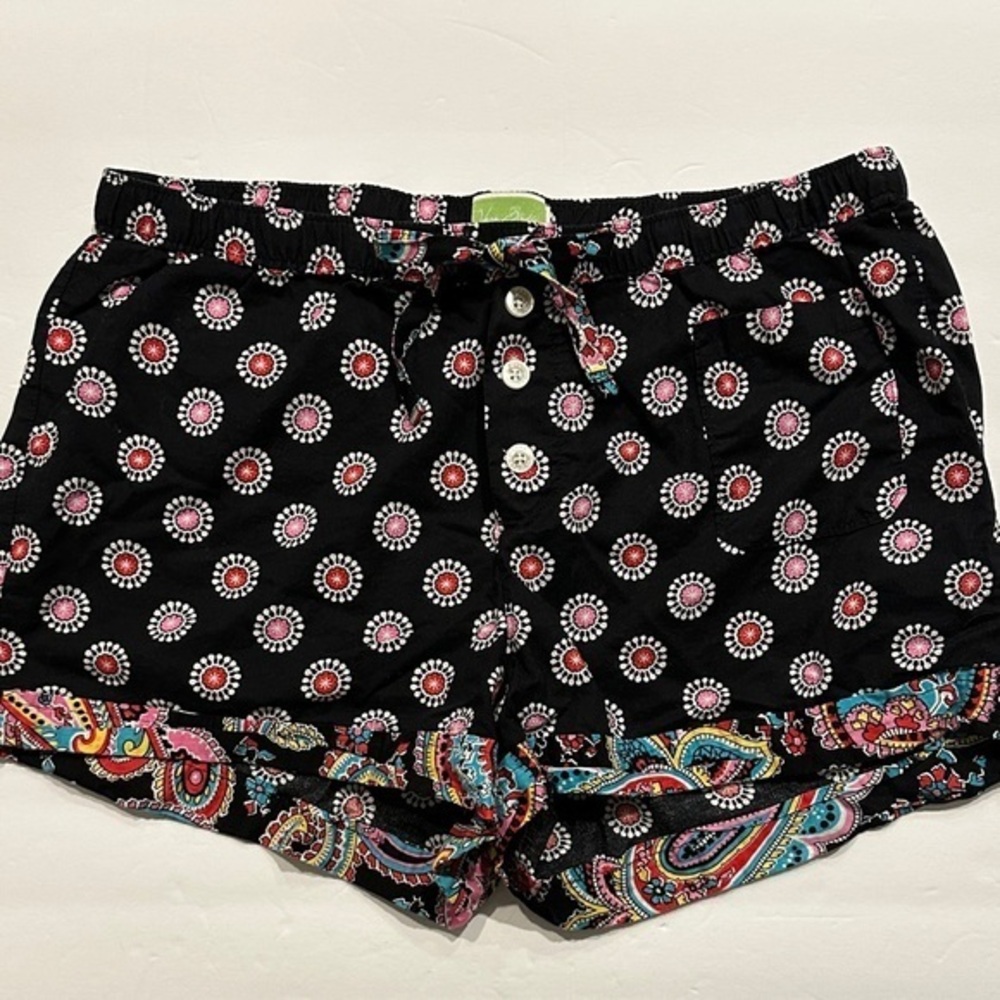 Vera Bradley Black and Pink Patterned Women's Sleep PJ lounge Shorts Size S - Picture 1 of 10
